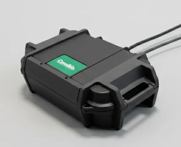 The Logger WD-68 datalogger with its black ABS shell and cable gland