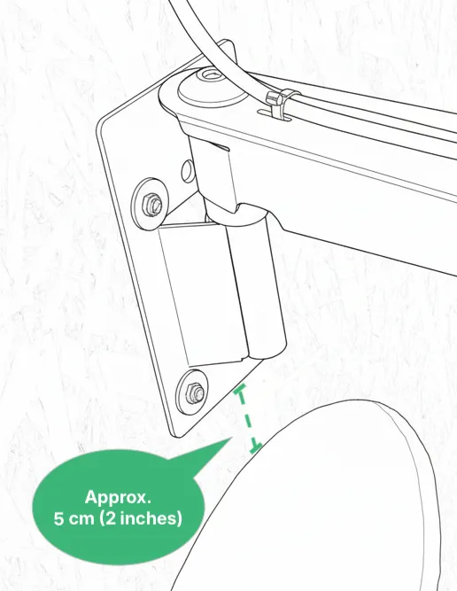 Bracket positioned close to the perimeter of the inlet pipe hole