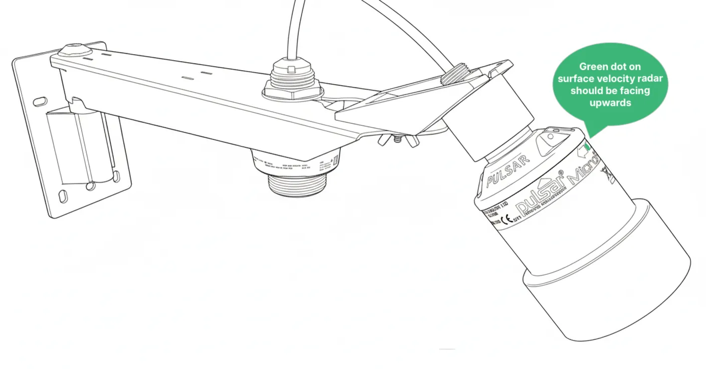Velocity radar mount moved to the top of the bracket for the alternative installation