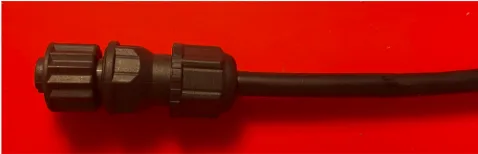 The fully assembled M12 sensor plug after all parts and gaskets have been screwed together