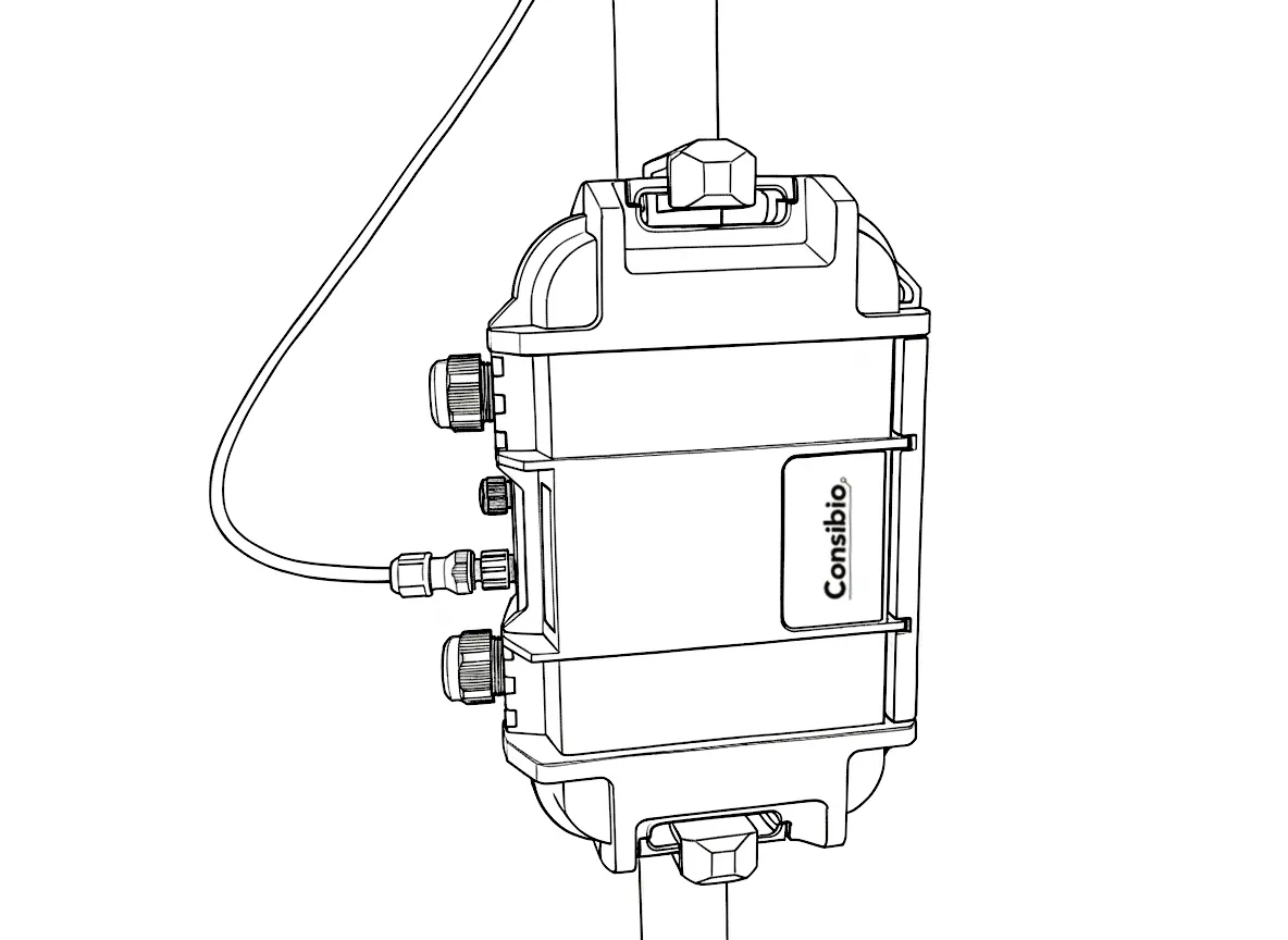 Rain gauge cable fully connected to the Logger’s port A